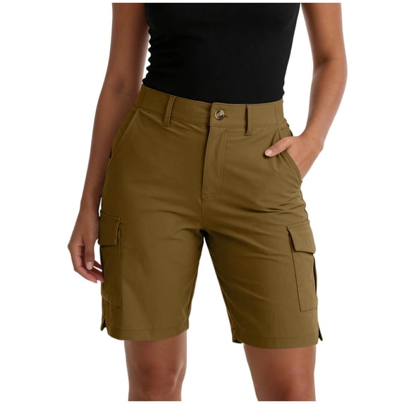 BUIGTTKLOP Women's Lightweight Hiking Cargo Shorts for Running Athletic Camping Travel Golf with Pockets