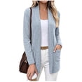 thumbnail image 1 of BUIGTTKLOP Women's Long Sleeve Cardigan Lightweight Casual Open Front Cardigans with Pockets, 1 of 8