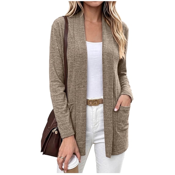 BUIGTTKLOP Women's Long Sleeve Cardigan Lightweight Casual Open Front Cardigans with Pockets