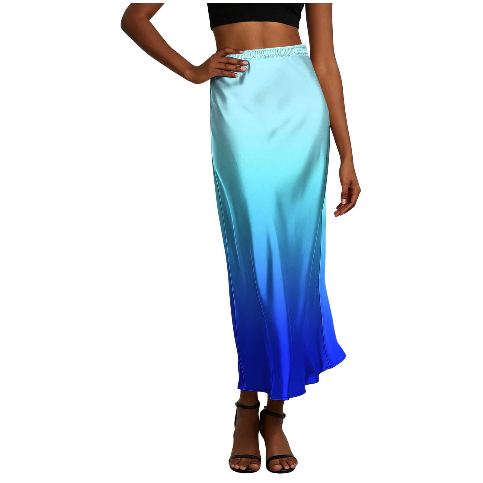 BUIGTTKLOP Women's Satin Maxi Skirts 2026 Spring High Waisted Flowy ...