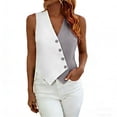 thumbnail image 1 of BUIGTTKLOP Women's Sleeveless Black Vest Tops Button down Open Front Short Blazer Vest Work Office, 1 of 6