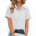 thumbnail image 1 of BUIGTTKLOP Button down Shirts for Women Short Sleeve Shirts Collared V Neck Summer Beach Tops 2026, 1 of 5
