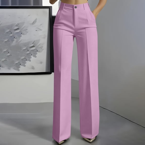 BUIGTTKLOP Women's Wide Leg Dress Pants High Waisted Business Casual Palazzo Pants Work Office Slacks Trousers Pockets