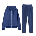 thumbnail image 1 of BUIGTTKLOP Womens 2 Piece Outfits Sweatsuits Sets Lightfleece Lined Full Zip up Hooded Sweatshirts Sweatpants Tracksuits with Pockets, 1 of 5
