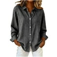 thumbnail image 1 of BUIGTTKLOP Womens Button down Shirts Long Sleeve Work Shirts Collared Striped Loose Fitted Business Casual Tops, 1 of 6