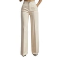 thumbnail image 1 of BUIGTTKLOP Womens Dress Pants High Waisted Pleated Business Casual Pants Straight Wide Leg Office Work Slacks with Pockets, 1 of 6