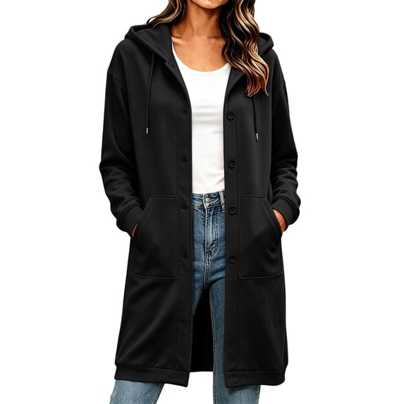 BUIGTTKLOP Womens Hoodies Sweatshirts Oversized 2026 Fashion Long Hooded Fall Winter Fleece Jackets with Pockets