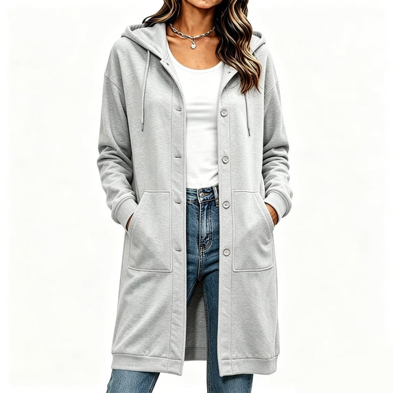 BUIGTTKLOP Womens Hoodies Sweatshirts Oversized 2026 Fashion Long Hooded Fall Winter Fleece Jackets with Pockets