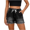 thumbnail image 1 of BUIGTTKLOP Womens Jean Shorts Soft Elastic Waist Summer Casual Denim Short Pants with Pockets, 1 of 6