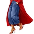 thumbnail image 1 of BUIGTTKLOP Womens Jeans Elastic High Waisted Stretchy Baggy Wide Leg Jeans Trendy Patchwork Loose Ankle Denim Pants, 1 of 6