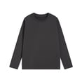 thumbnail image 1 of BUIGTTKLOP Womens Long Sleeve Shirts Round Neck Pajamas Tops Solid Color Undershirts Loose Fitted Base Layer Top Loungwear, 1 of 5