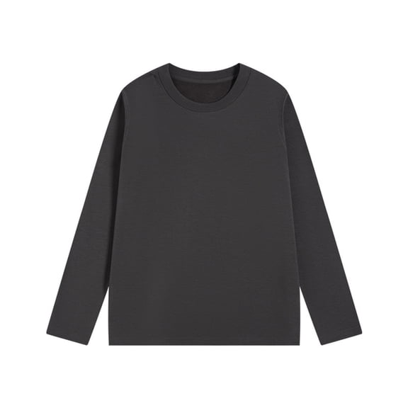 BUIGTTKLOP Womens Long Sleeve Shirts Round Neck Pajamas Tops Solid Color Undershirts Loose Fitted Base Layer Top Loungwear