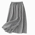 thumbnail image 1 of BUIGTTKLOP Womens Midi Skirt Drawstring Elastic Waist Drawstring Skirts Striped Side Split Summer Casual Flowy Skirts, 1 of 6