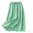 thumbnail image 1 of BUIGTTKLOP Womens Midi Skirt Drawstring Elastic Waist Drawstring Skirts Striped Side Split Summer Casual Flowy Skirts, 1 of 6