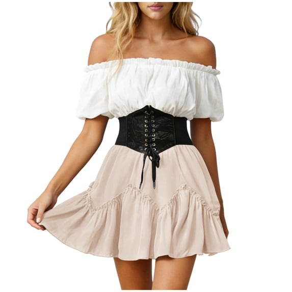 BUIGTTKLOP Womens Mini Skirt Plus Size Skater Skirts Cute Pleated Short Shorts Skirt with Pockets