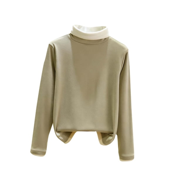BUIGTTKLOP Womens Pajamas Tops High Neck Sleep Shirts Solid Color Base Layer Soft Comfy Homewear
