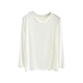 thumbnail image 1 of BUIGTTKLOP Womens Pajamas Tops Long Sleeve Shirts Round Neck Sleep Top Solid Color Loose Fitted Comfy Homewear, 1 of 6
