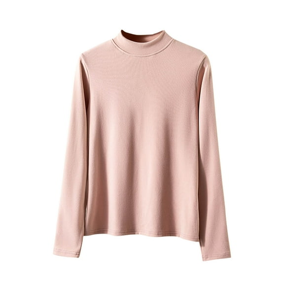 BUIGTTKLOP Womens Pajamas Tops Turtleneck Long Sleeve Tops Soft Comfy Base Layer Loose Fitted Loungewear