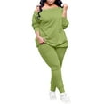 thumbnail image 1 of BUIGTTKLOP Womens Plus Size 2 Piece Outfits Sweatsuits Sets 1 Shoulder Long Sleeve Top Sweatpants Tracksuits with Pockets, 1 of 6