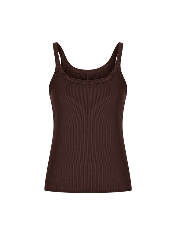 Womens Plus Size Tank Top Sleeveless Going out Tops Scoop Neck Camisole Tops Ribbed Knit Basic Cami Shirts