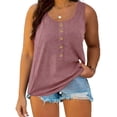 thumbnail image 1 of BUIGTTKLOP Womens Plus Size Tank Tops Summer Sleeveless T Shirts Casual Button down Tunic Tee, 1 of 6