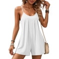 thumbnail image 1 of BUIGTTKLOP Womens Summer Casual Sleeveless Romper Loose Adjustable Spaghetti Strap Shorts Jumpsuits with Pockets, 1 of 6
