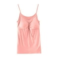 thumbnail image 1 of BUIGTTKLOP Womens Tank Tops Built in Bra Spaghetti Strap V Neck Camisole Blouses Summer Sleeveless Basic Undershirts, 1 of 5