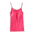 thumbnail image 1 of BUIGTTKLOP Womens Tank Tops Built in Bra Spaghetti Strap V Neck Camisole Blouses Summer Sleeveless Basic Undershirts, 1 of 5