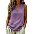 thumbnail image 1 of BUIGTTKLOP Womens Tank Tops Business Casual Summer Sleeveless Blouses Keyhold Pleated Front Dressy Outfits Work Office Clothes, 1 of 7
