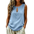 thumbnail image 1 of BUIGTTKLOP Womens Tank Tops Business Casual Summer Sleeveless Blouses Keyhold Pleated Front Dressy Outfits Work Office Clothes, 1 of 7