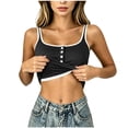thumbnail image 1 of BUIGTTKLOP Womens Tank Tops Spaghetti Strap Sleeveless Shirts Sqaure Neck Button up Stretch Camiosle Top, 1 of 7