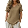 thumbnail image 1 of BUIGTTKLOP Womens Tops Short Sleeve Shirts Casual V Neck T Shirts Lightwieght Loose Fitted Tees, 1 of 6