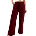 thumbnail image 1 of BUIGTTKLOP Womens Wide Leg Pants Casual Loose Palazzo Pants Summer Beach Travel Vacation Pants with Pockets, 1 of 6