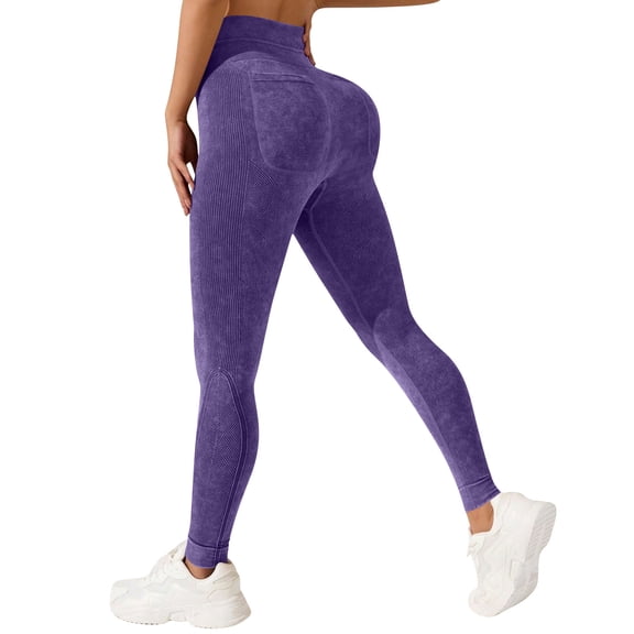 BUIGTTKLOP Workout Leggings for Women Belly Control High Waisted Tights Buff Lifting Stretchy Ankle Length Pants