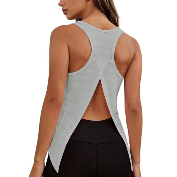 BUIGTTKLOP Workout Tank Tops for Women Open Back Shirts Athletic Gym Clothes Sleeveless Tank Tops Loose Fitted