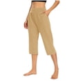 thumbnail image 1 of BUIGTTKLOP Yoga Capri for Women Trendy High Waisted Cropped Pants Wide Leg Capris Summer Going out Athletic Sweatpants, 1 of 6