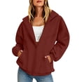 thumbnail image 1 of BUIGTTKLOP Zip up Hoodies for Women Fall Winter Casual Sweatshirts Zipper Oversized Lightweight Cute Jackets with Pockets, 1 of 8