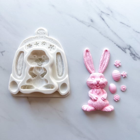 BUILD A BUNNY WITH FLOWERS BAKING MOLD FOR CUPCAKES, CAKEPOPS, CHOCOLATE STRAWBERRIES, PRETZELS & RICE KRISPIES