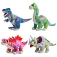 thumbnail image 1 of BUILD ME Plush Dinosaur Stuffed Animal Set - 4 Soft Dinosaurs for Boys - T-Rex, Brachiosaurus, Stegosaurus, Triceratops - 12" Dinosaur Plush Toys for Kids, 1 of 7