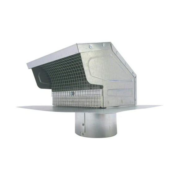 Builder's Best 4-Inch Galvanized Mill Finish Roof Cap, Flush with Flapper Screen