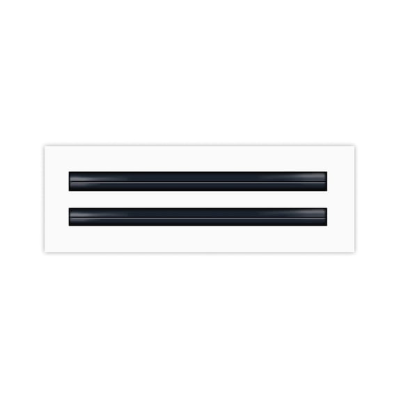 BUILDMART - 12" Linear Slot Diffuser - (2 Slot) Double Slot - White Decorative Aluminum Air Vent - Heating and Cooling Modern AC Vent Cover for Ceiling, Walls & Floors - Texas Buildmart