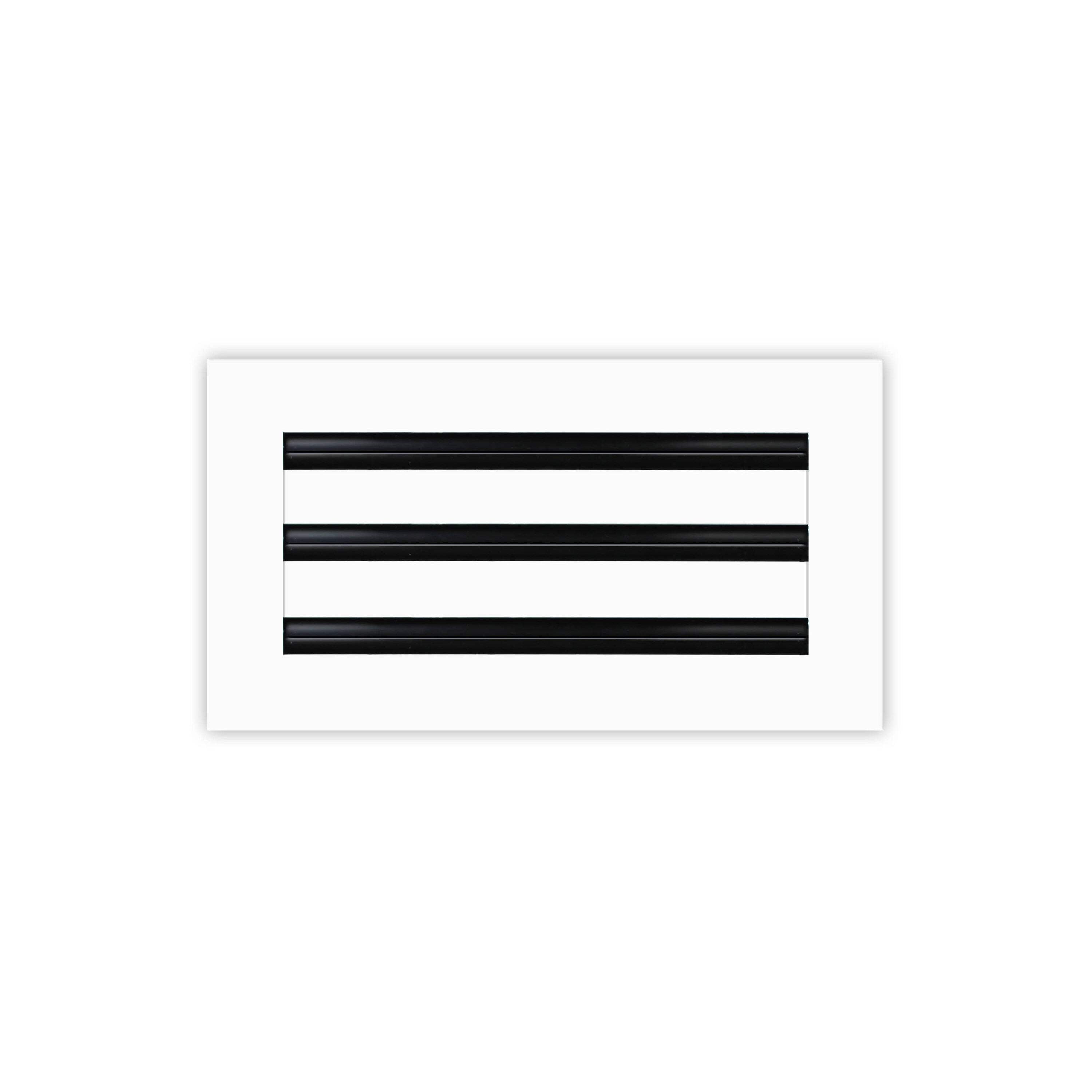 12x6 White and Black Aluminum Modern AC Vent Cover