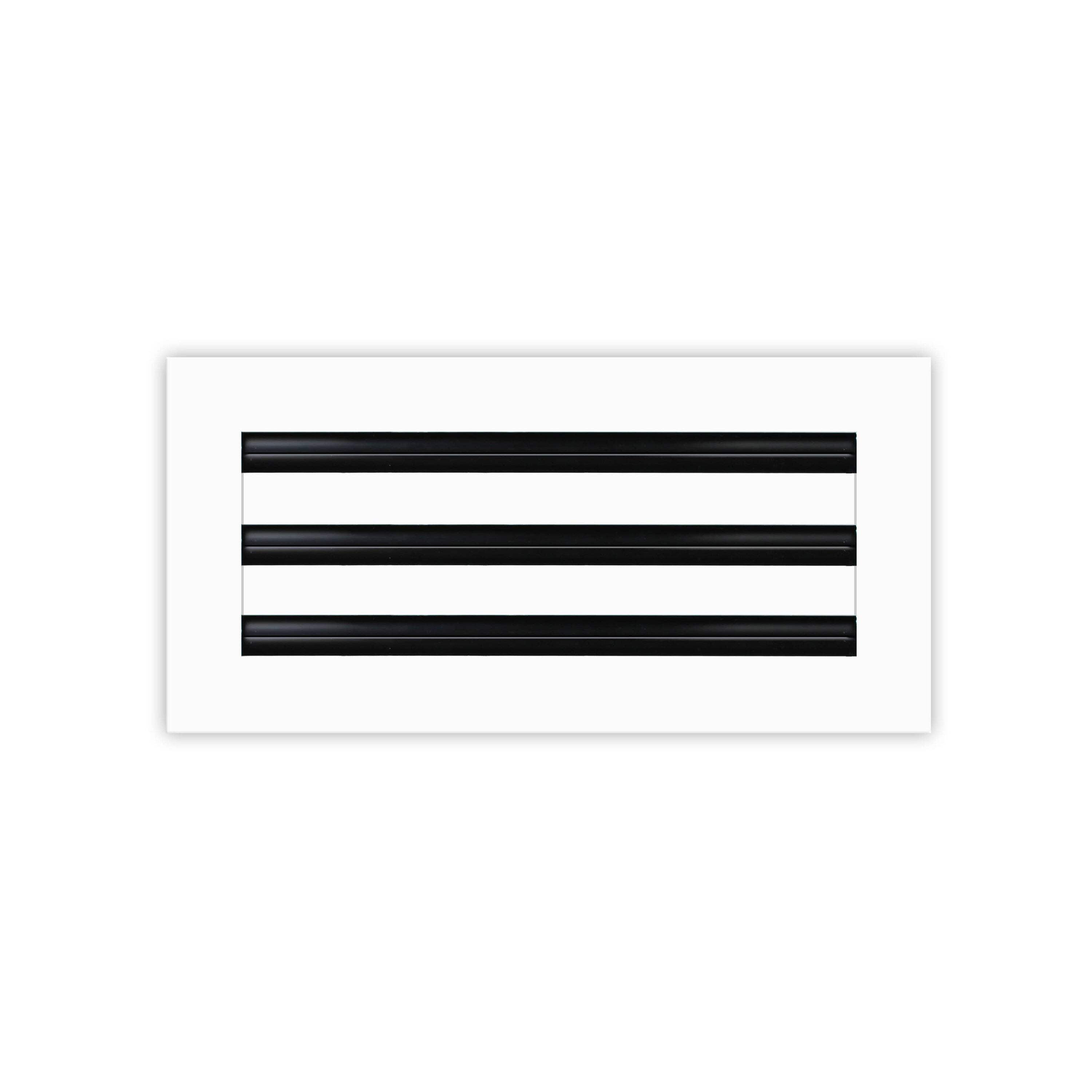 14x6 Modern White and Black Aluminum AC Vent Cover