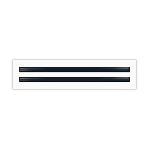 BUILDMART - 18" Linear Slot Diffuser - (2 Slot) Double Slot - White Decorative Aluminum Air Vent - Heating and Cooling Modern AC Vent Cover for Ceiling, Walls & Floors - Texas Buildmart