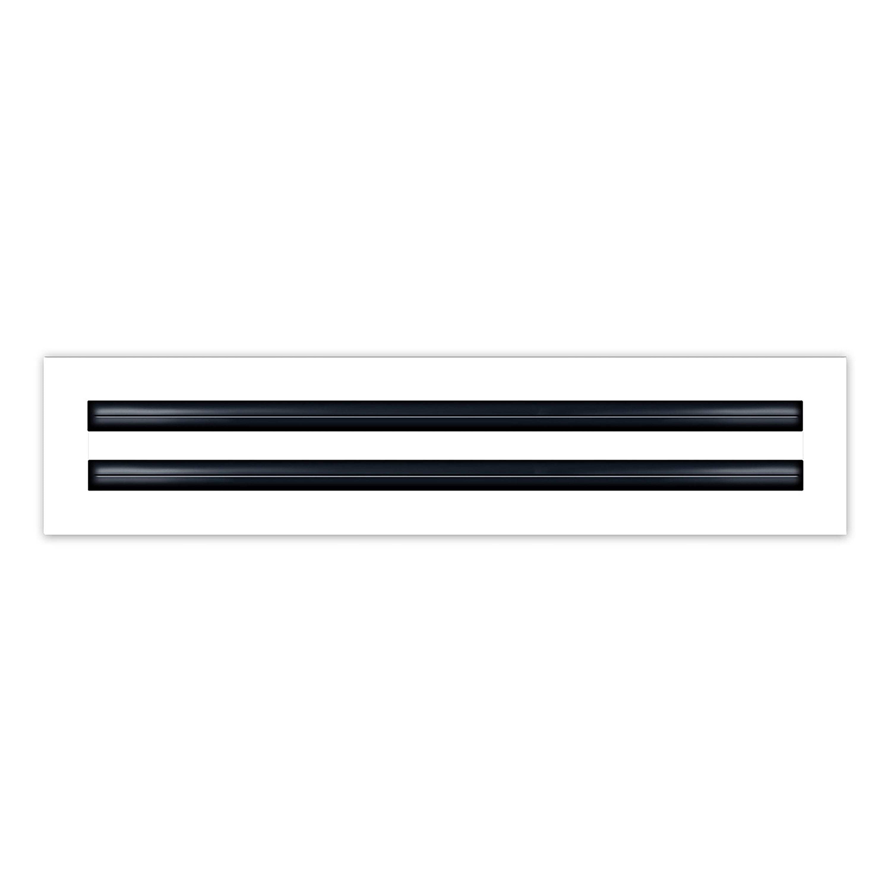 BUILDMART - 18x4 Modern AC Vent Cover - Decorative White Aluminum Air Vent - Standard Linear Slot Diffuser - Heating and Cooling Register Grille for Ceiling, Walls & Floors - Texas Buildmart