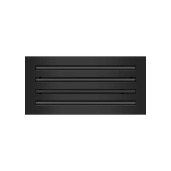 BUILDMART - 18x8 Modern AC Vent Cover - Decorative Black Aluminum Air Vent - Standard Linear Slot Diffuser - Heating and Cooling Register Grille for Ceiling, Walls & Floors - Texas Buildmart