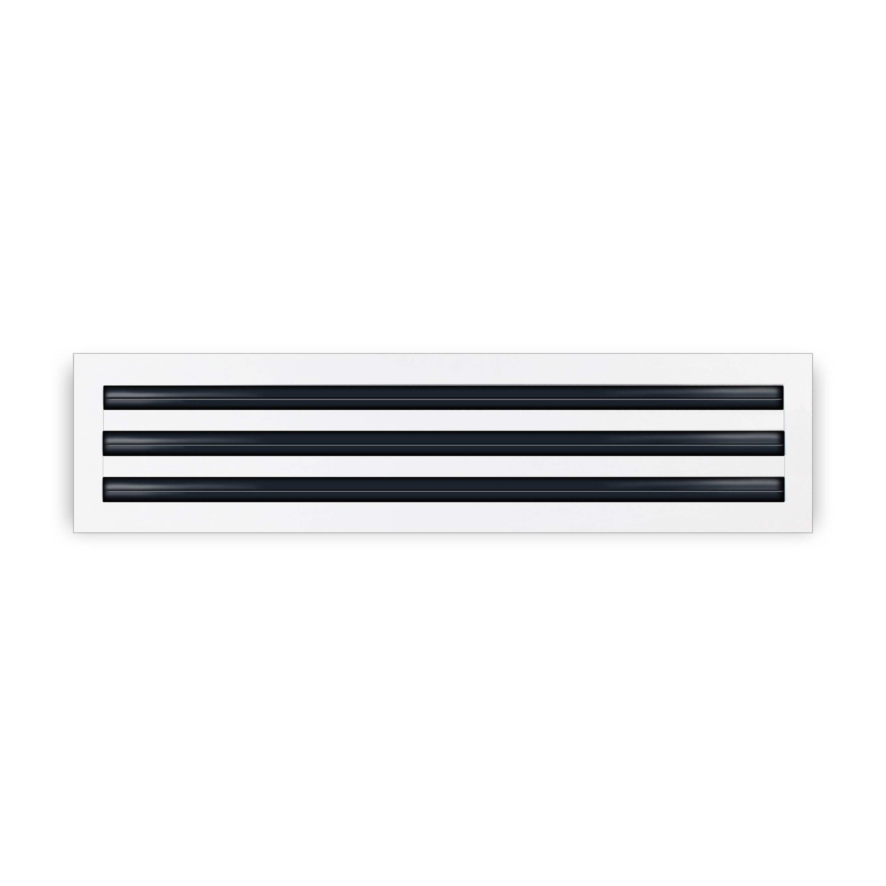 BUILDMART - 24" Linear Slot Diffuser - (3 Slot) Triple Slot - White Decorative Aluminum Air Vent - Heating and Cooling Modern AC Vent Cover for Ceiling, Walls & Floors - Texas Buildmart