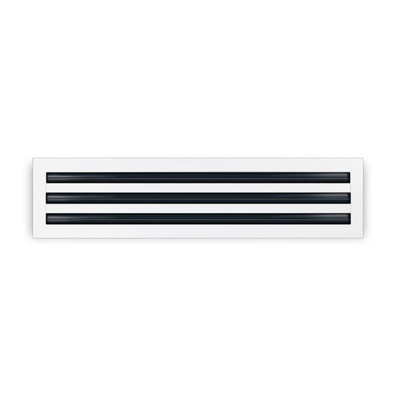 BUILDMART - 24" Linear Slot Diffuser - (3 Slot) Triple Slot - White Decorative Aluminum Air Vent - Heating and Cooling Modern AC Vent Cover for Ceiling, Walls & Floors - Texas Buildmart