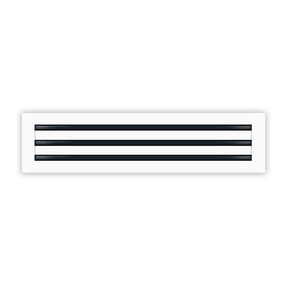 BUILDMART - 24x6 Modern AC Vent Cover - Decorative White Air Vent - Standard Linear Slot Diffuser - Register Grille for Ceiling, Walls & Floors - Texas Buildmart