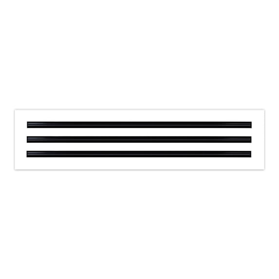BUILDMART - 25x6 Modern AC Vent Cover - Decorative White Aluminum Air Vent - Standard Linear Slot Diffuser - Heating and Cooling Register Grille for Ceiling, Walls & Floors - Texas Buildmart